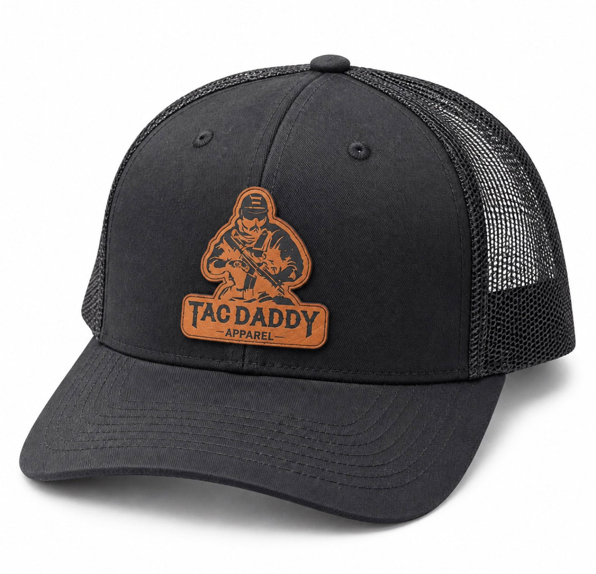 Tac Daddy Soldier Patch Trucker Hat Black